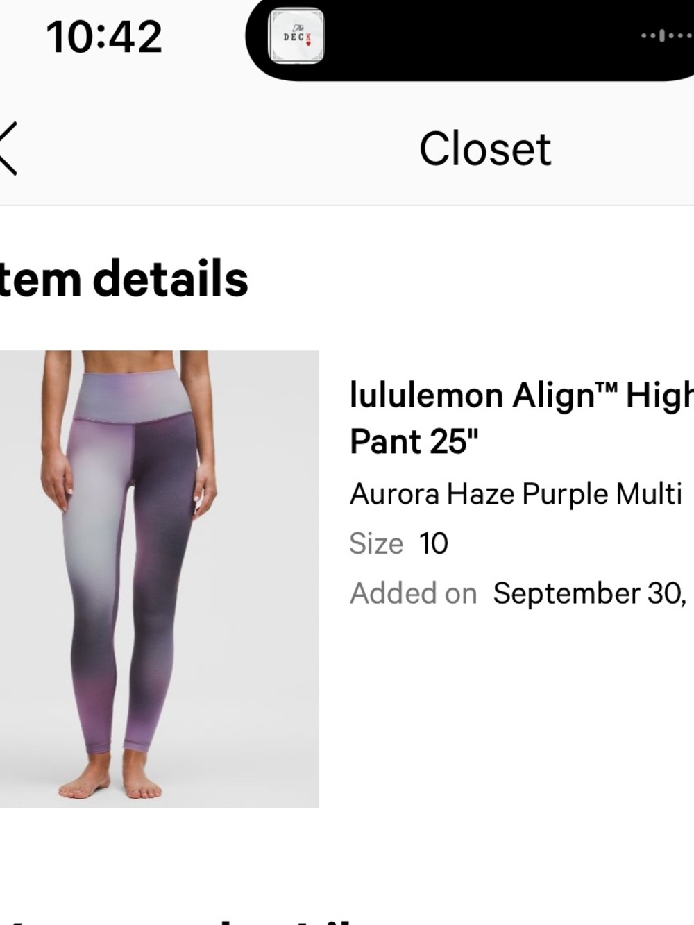 lululemon Align High-Rise Leggings 25" Aurora Haze Purple Multi